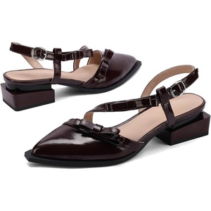 image:imageLingxiaUne Dress Shoes for Women Comfortable Dressy Flats Womens Chunky Heel Pumps with Arch Support and Pointed ToeDred Sandals